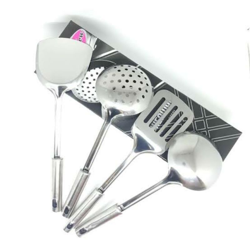 Spatula Stainless Set Isi 4pcs / Sodet / Sutil / BMW Stailes