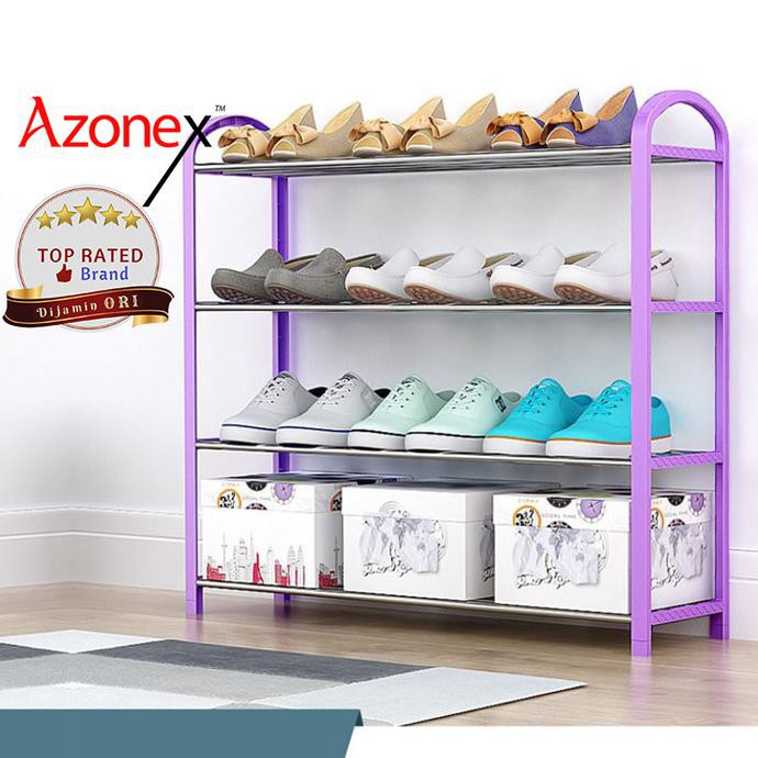 Rak Sepatu Serbaguna 4 Susun Portable Tempat Penyimpanan Shoe Rack Orchid Purple Shopee Indonesia