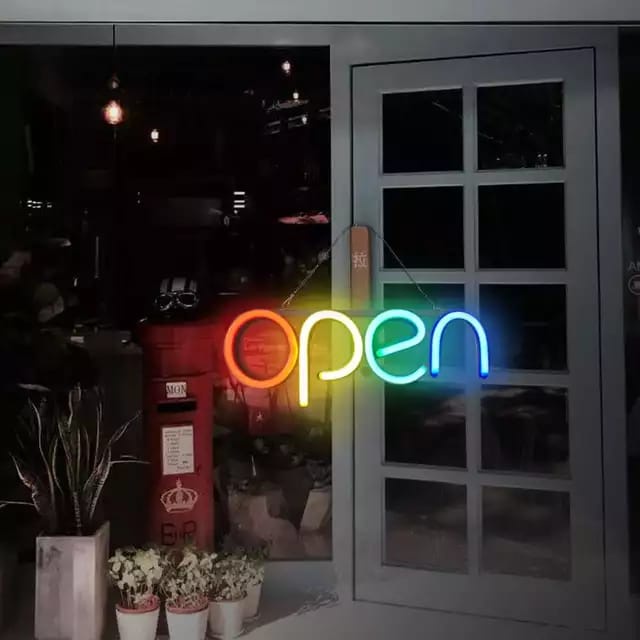 Jual Lampu Led Neon Flex Open Gantung Neon Sign Lampu Hias Warna Warni
