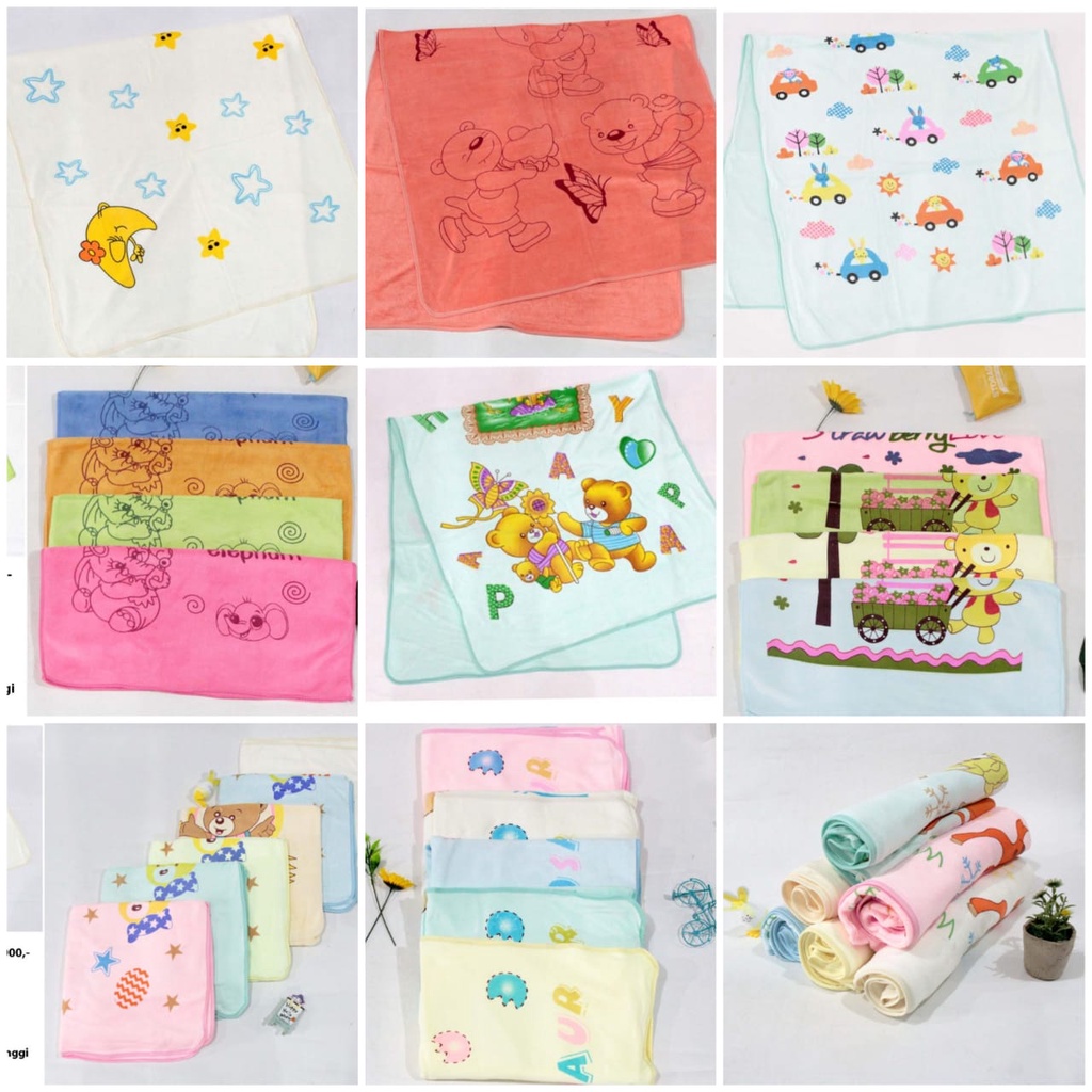 Handuk Bayi Mandi Anak Motif Bordir Impor Terbaru Lembut Untuk Bayi dan Anak Size 47 x 92cm [029-16]