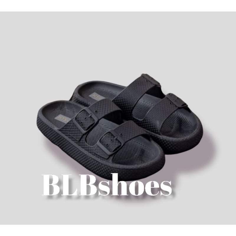 Sendal karet slop Ban 2 nyaman, sandal Korea kekinian trendi,empuk,Sendal wanita terbaru.hys new-Hitam