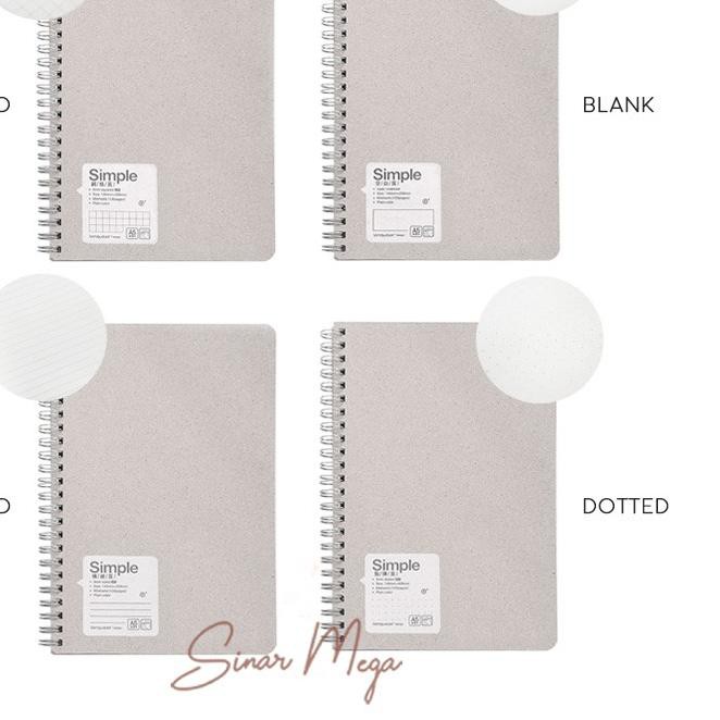 

Paling Popuuler Simple Grey Sand Spiral Notebook A5 / Buku catatan garis kotak titik elegan unik mur