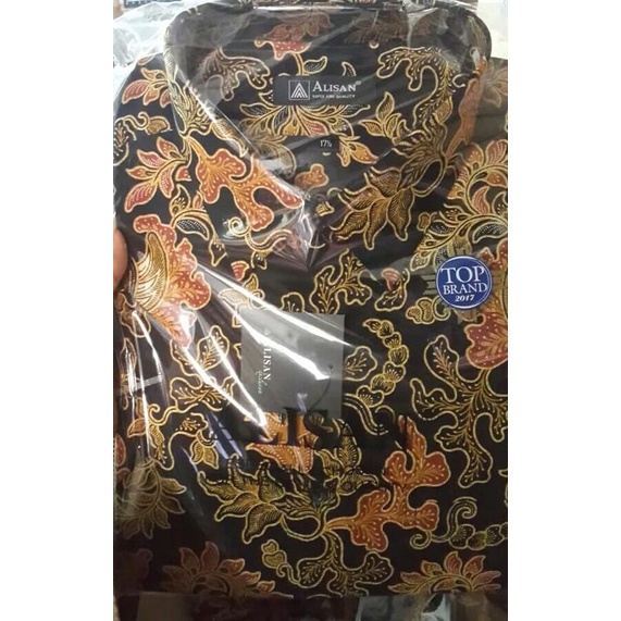 Kemeja alisan batik lengan pendek ukuran jumbo slimfit & reguler