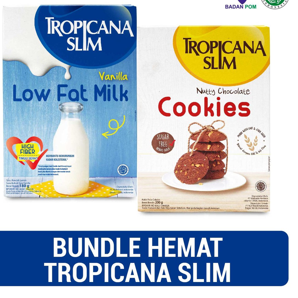 

SEGERA DAPATKAN!! Tropicana Slim Low Fat Milk Vanilla 500gr + Tropicana Slim Sugar Free Cookies 823