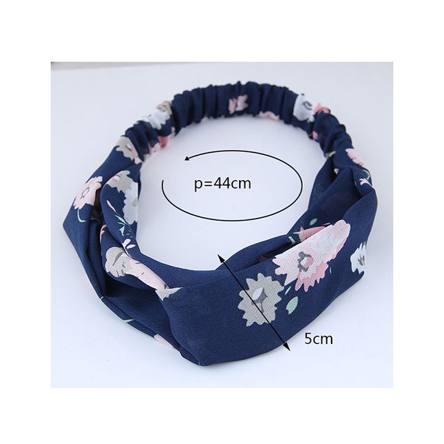 LRC Bando Sweet Flowers Pattern Decorated Wide Hair