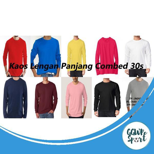 KAOS POLOS LENGAN PANJANG COTTON COMBED 30s KATUN PRIA LONGSLEEVE KUALITAS TERBAIK