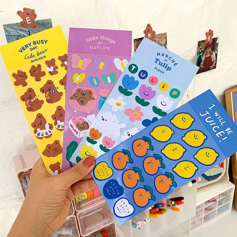 

Sticker Milk Joy Cake Bear Deco Planner Kawaii