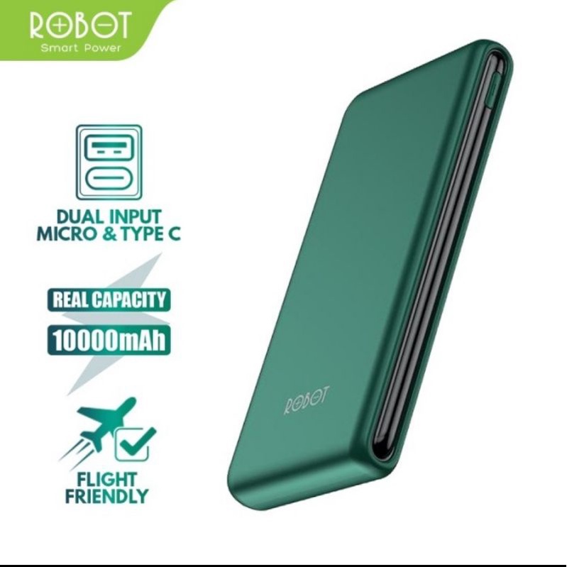 PowerBank ROBOT 10000mAh RT180 Dual Input Port TypeC &amp; Micro USB