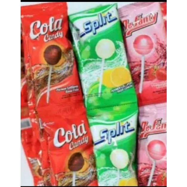 

permen lolipop lollipop cola candy split candy de fanty isi 12pcs