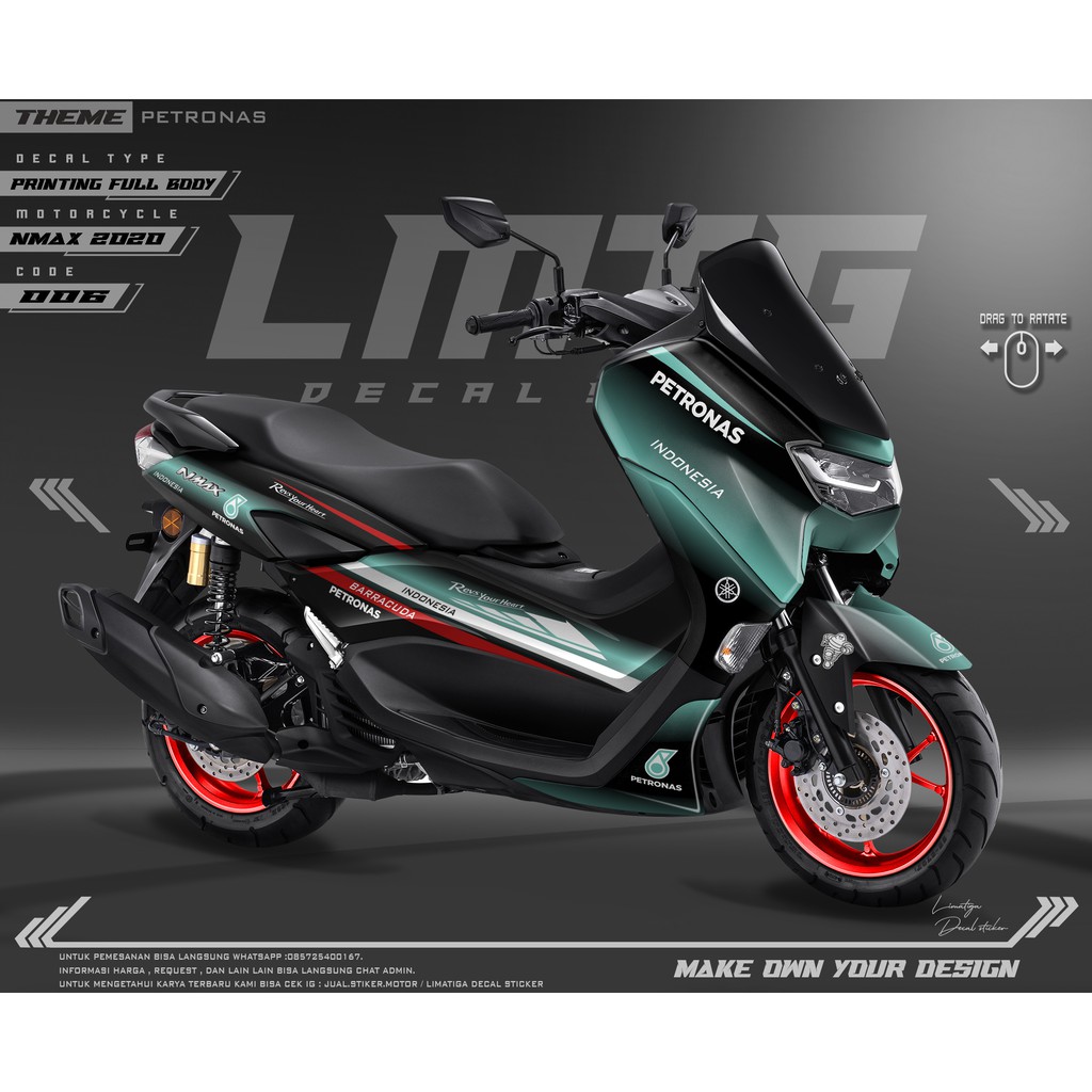 Decal Stiker Nmax new Dekal stikcer nmax 2020 Full Body - kode 06 PETRONAS