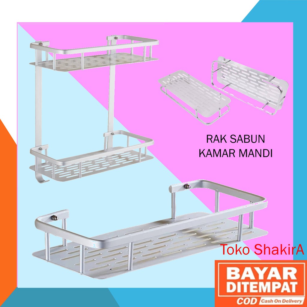 RAK Susun Kamar Mandi rak kamar mandi murah rak sabun tempel rak gantung kamar mandi tempel