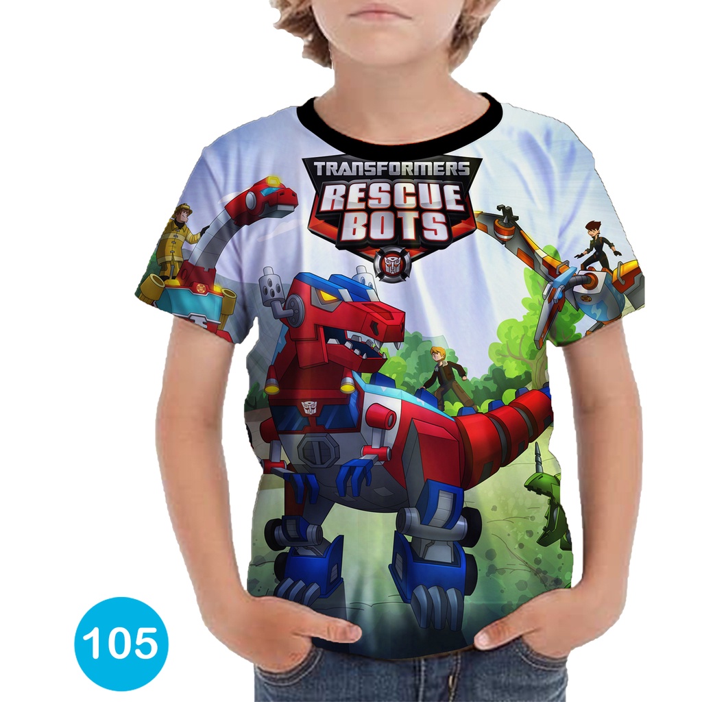 Baju Anak Transformers Rescue Bots Baju 3D Animasi Anak #COWO-105
