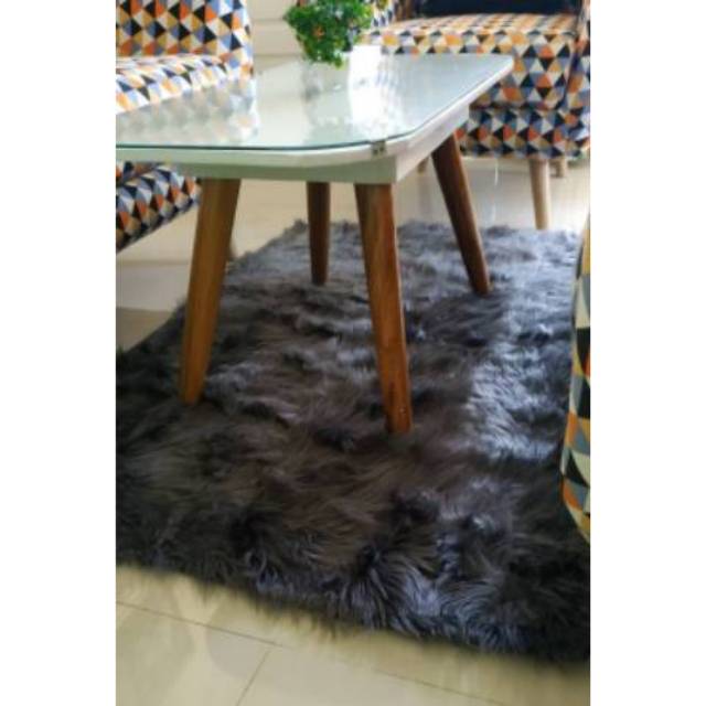 Karpet Bulu Korea / Karpet Lantai / Alas Bulu Korea Shabby Chic Putih High Quality