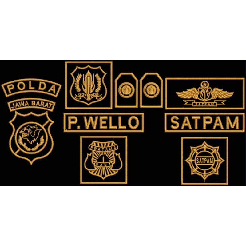 Bordir atribut SATPAM KUNING