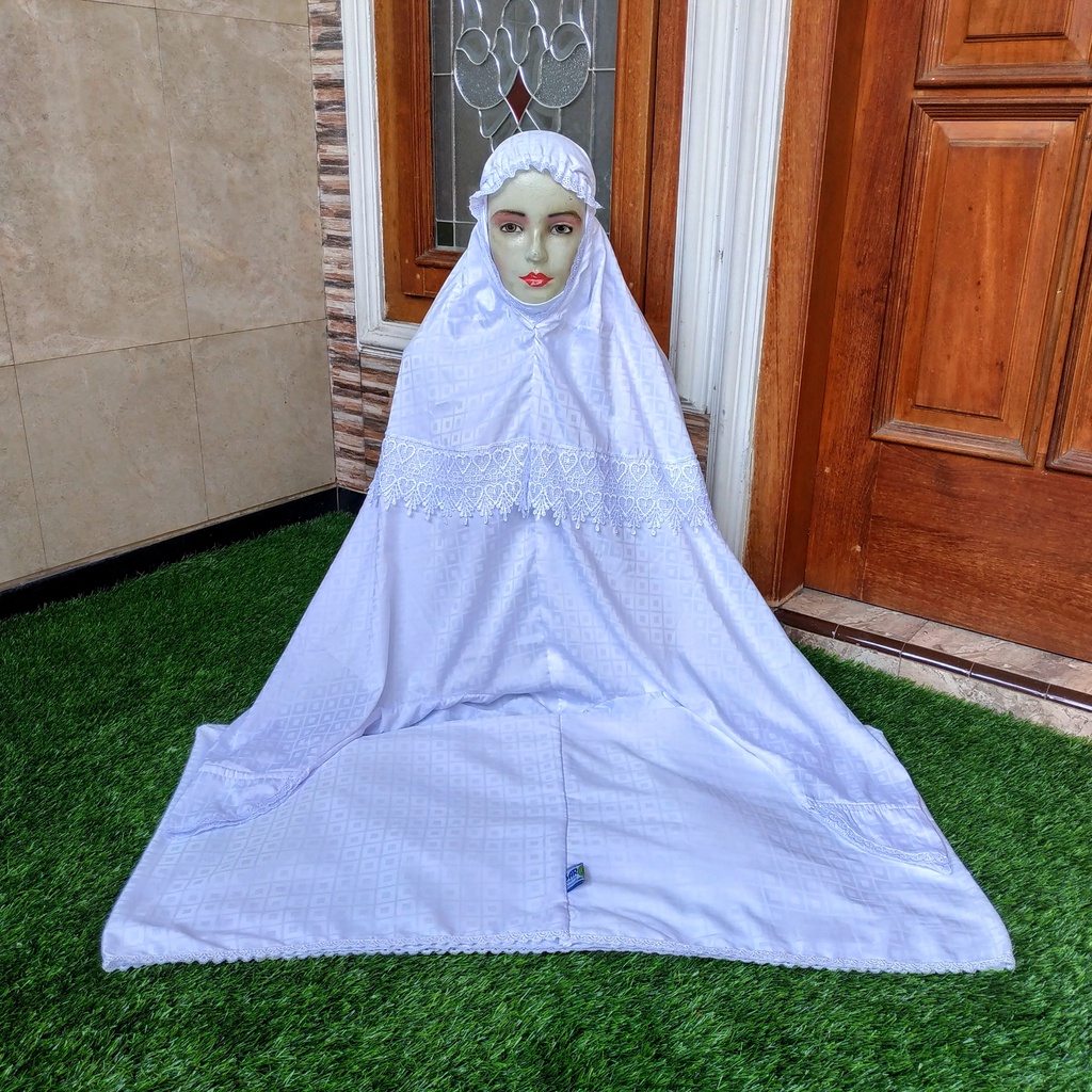 Mukena Sutera Sutra Kotak Panjang Terusan  Dewasa