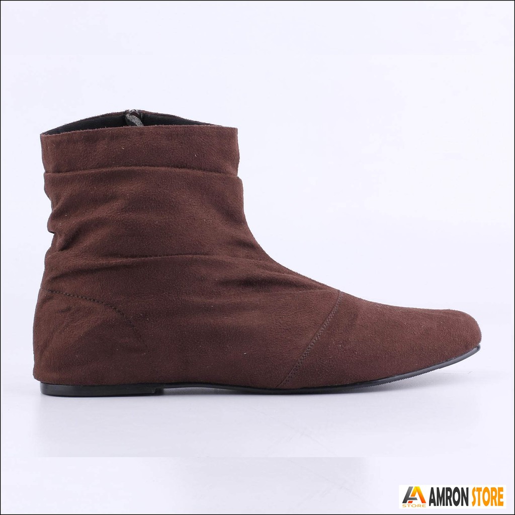 Sepatu Boots Kasual Wanita Korea Coklat