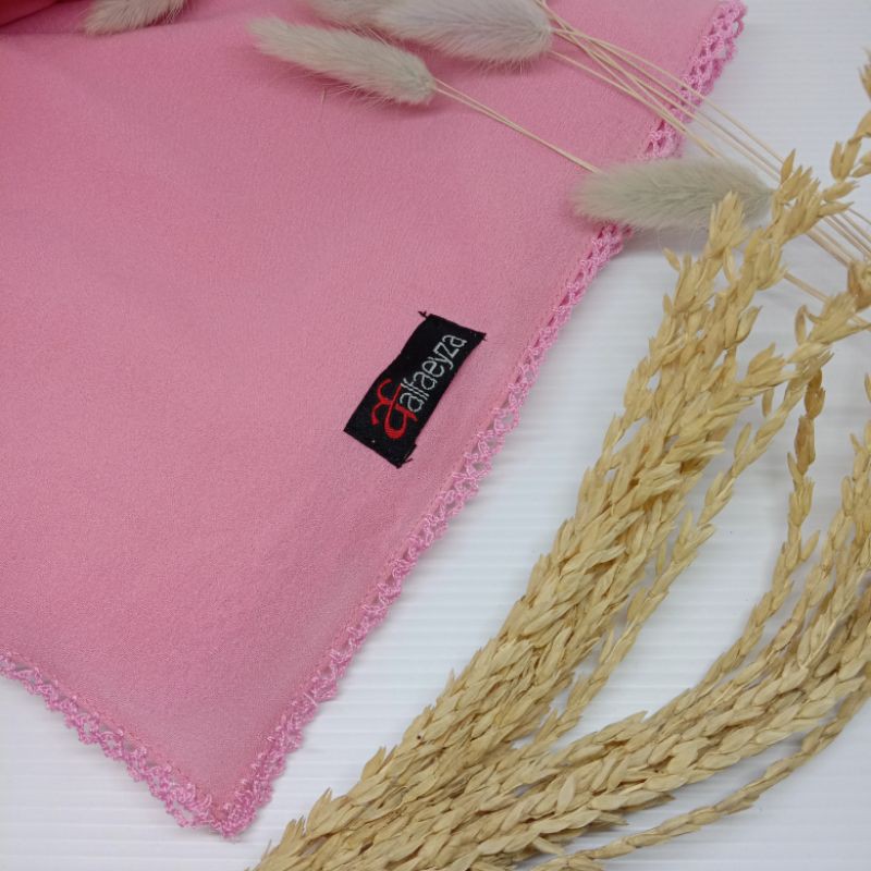 PASHMINA CROCHET EMBRIODERY / PICOT DIAMOND STRETCH-Dusty Pink