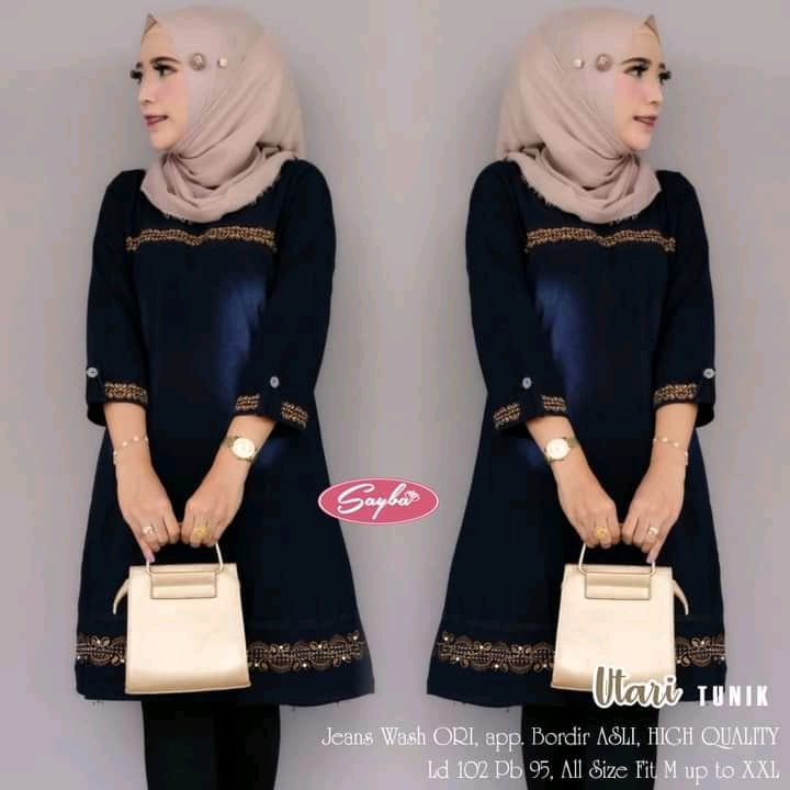 COD | UTARI TUNIK JEANS WASH