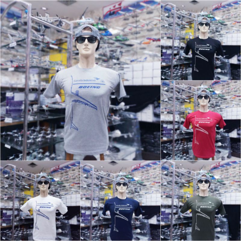 Tshirt Kaos Baju Garuda Indonesia Plane Boeing & Airbus