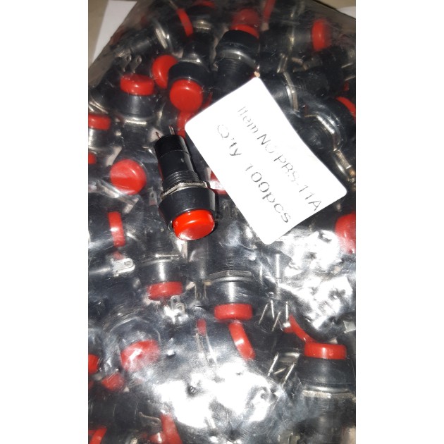 Push on OFF merah 10mm 2kaki plastik 2 kaki 2pin 2 pin PBS-11A