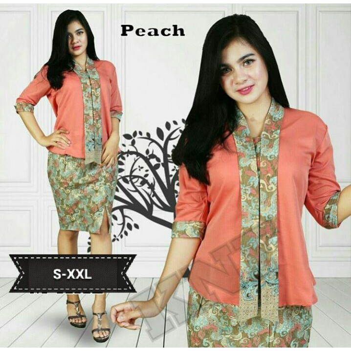 Setelan Kebaya Combo Pendek Floy Peach