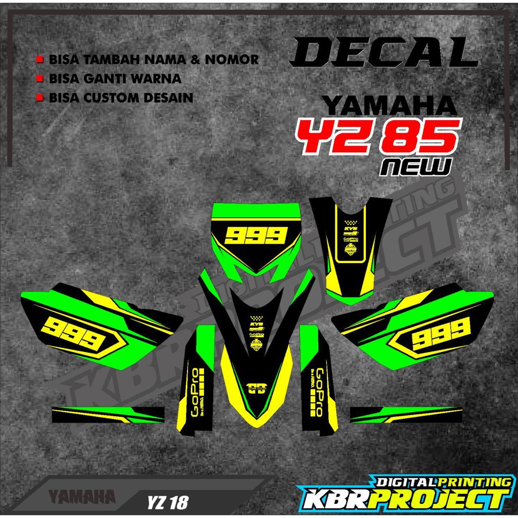 Decal Yz 85 New Kode 18 Stiker Variasi Full Body List Motor Trail Yz 85 New Bebek Bisa Custom Bebas