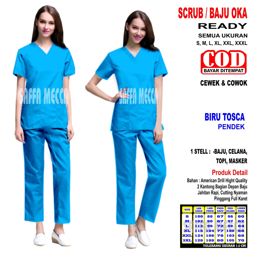 Baju OK   Baju OK Lengan Pendek Terbaru  Baju OKA   Scrub Perawat Lengan Pendek   Baju OKA Lengan Pendek Terbaru / Baju OK / Baju OKA / Scrub Perawat Lengan Pendek / Baju Jaga Lengan Pendek Pria &amp; Wanita Terbaru