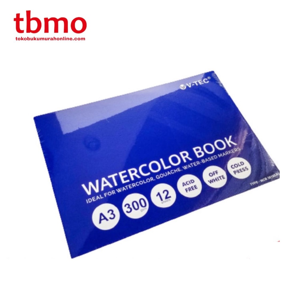 

TBMO WATER COLOUR WCB 30123 12SHEETS/300GR UK.A3 COLD PRESS V-TEC
