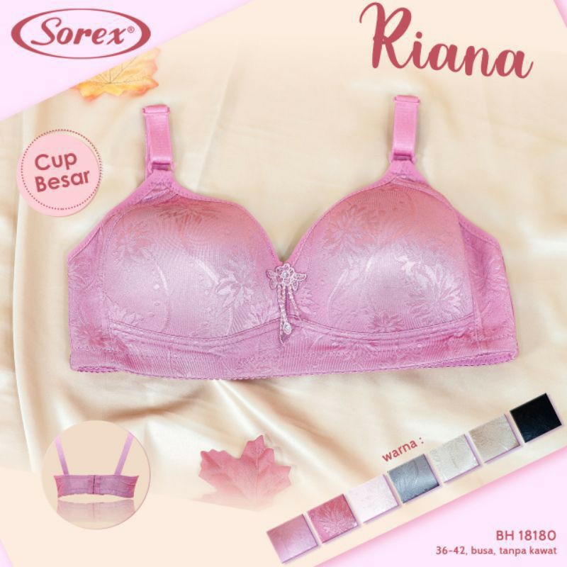 gos  Bra BH SOREX 18180 Tanpa Kawat Busa Tipis Pakaian Dalam Underwear Wanita Bra Ukuran 36/42