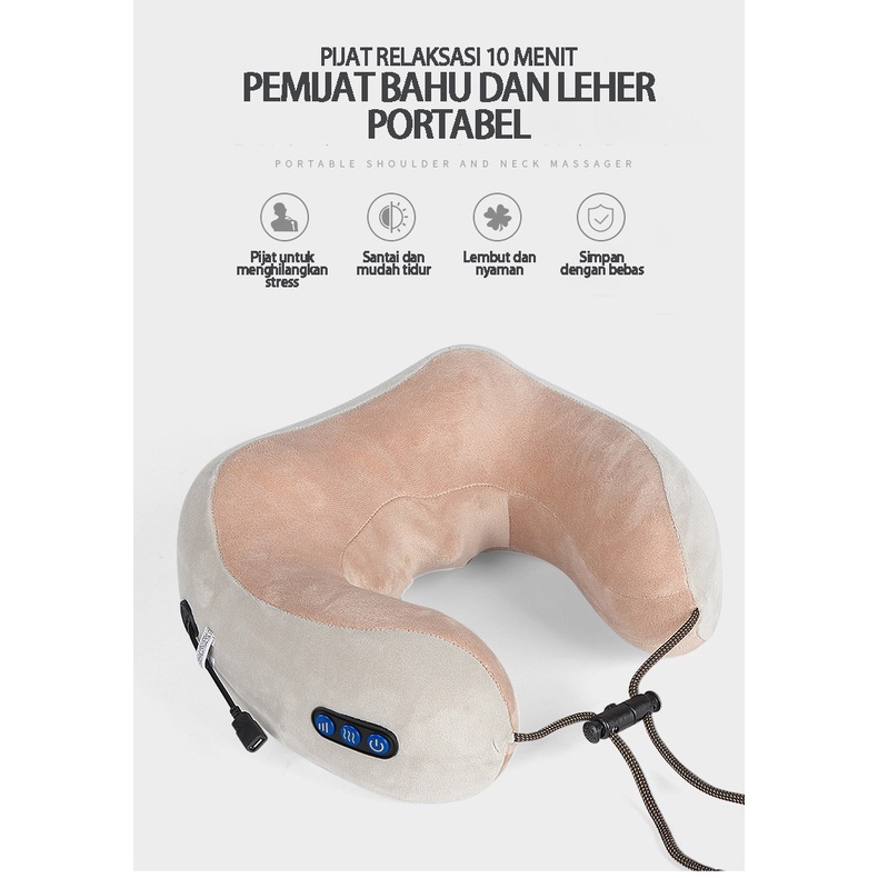 Benbo Pijat Bantal Getaran Menguleni Pemanas Tulang Belakang Leher Alat Pijat Tulang Belakang Leher Berbentuk U Bantal