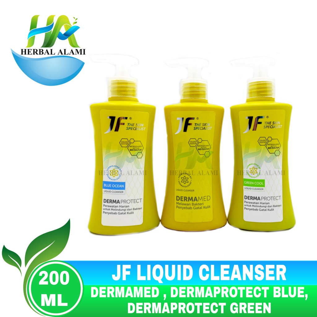 JF Liquid Cleaser Dermamed &amp; Dermaprotect 200ML Botol - Sabun Mandi JF