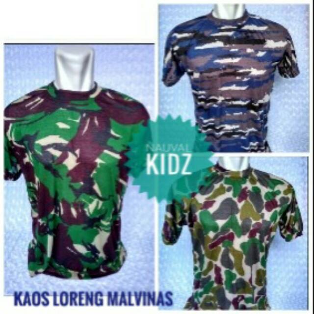 Kaos loreng / doreng malvinas dewasa / baju kostum kaos doreng