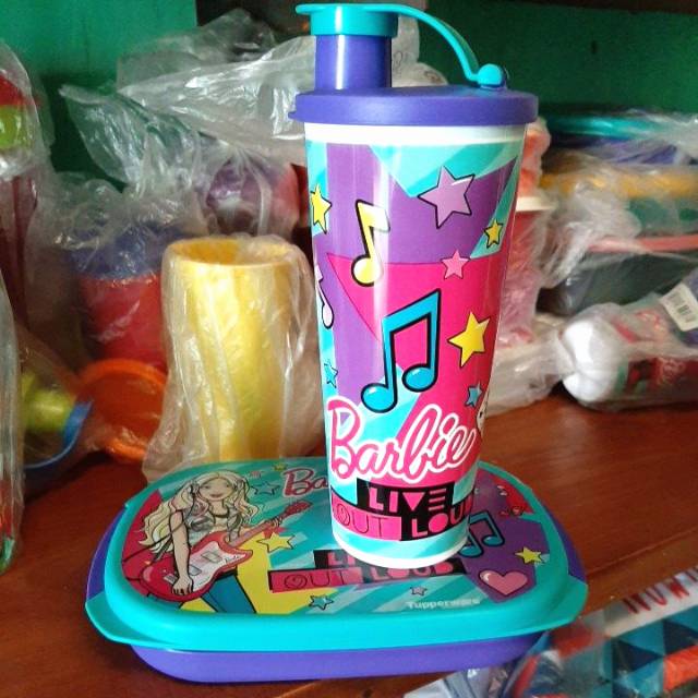 Barbie lunch set/lunch set plus tumbler/tempat bekal lengkap
