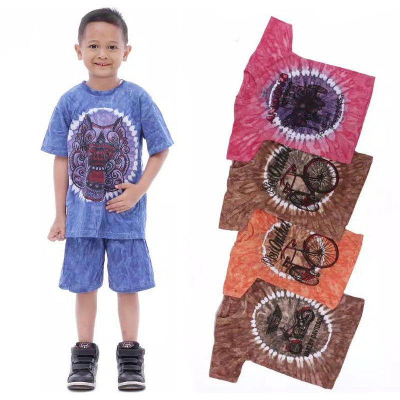 SETELAN KAOS BATIK ABSTRAK ANAK /KAOS BATIK MURAH