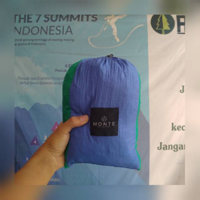BLUE - LIME DOUBLE COLOR COMMOC HAMMOCK PARASUT NO TICKETTOTHE MOON NO ENO HAMMOCK NO EIGER
