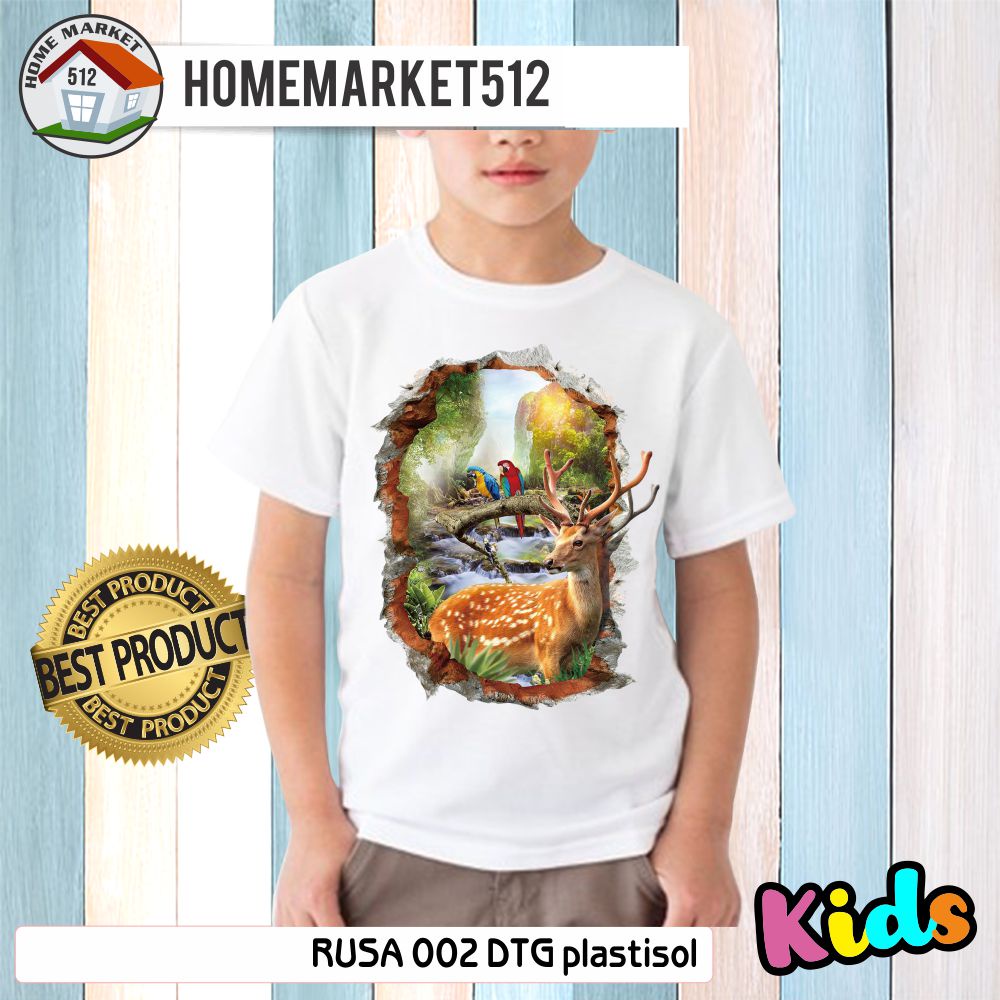 Kaos Anak Rusa 002 Kaos Anak Laki-laki Dan Perempuan Premium SABLON ANTI RONTOK | HOMEMARKET512-0
