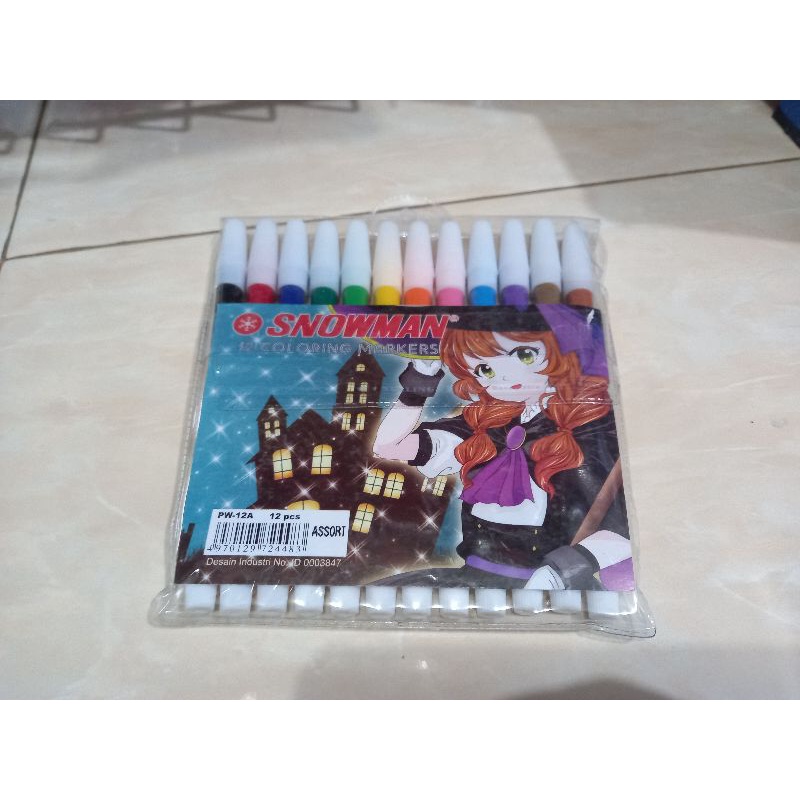 

Spidol Snowman Spidol Warna Warni isi 12 Pewarna Spidol Kecil