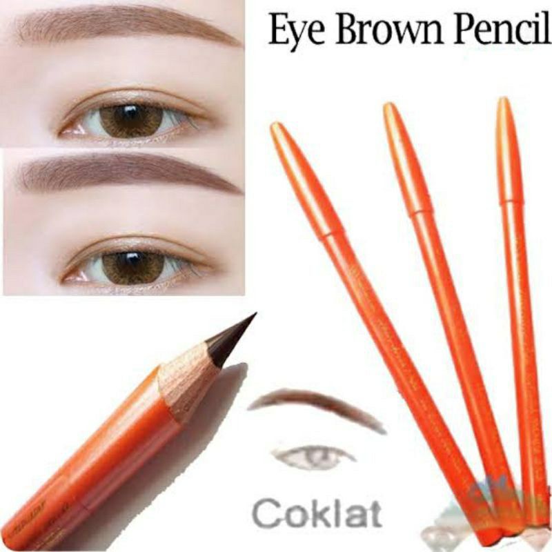 PROMO 12.12 BIGSALE PENSIL ALIS OREN ECER - Eyebrow Pencil Warna Hitam &amp; Coklat