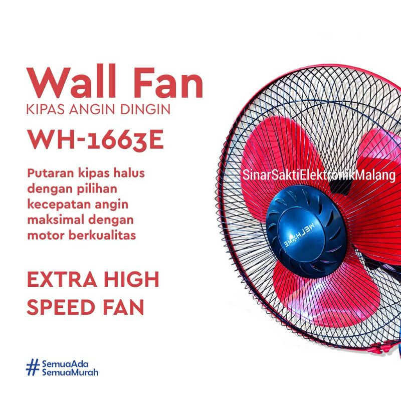 Kipas Angin Dinding 16&quot; inch wall fan murah tembok 3 kecepatan