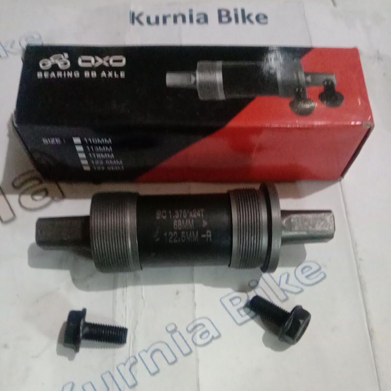 BB kotak bearing 113 / 118 atau 122,5 /127,5 Bottom bracket sepeda MTB oxo as tengah sepeda gear dep