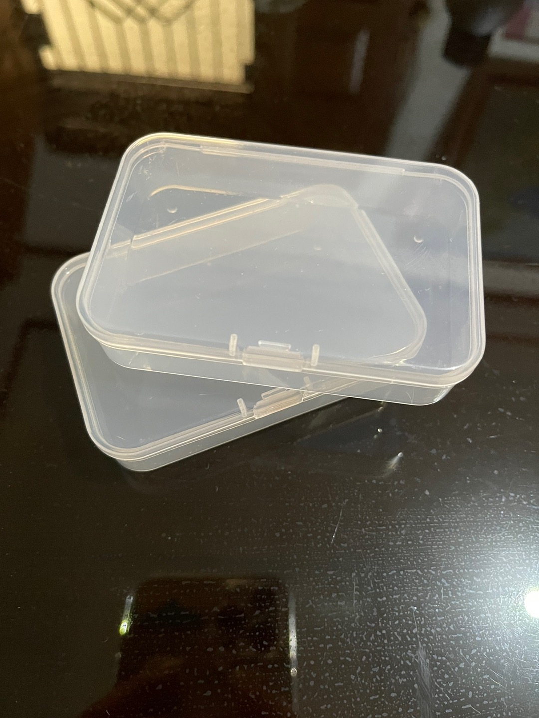 2pcs Kotak Penyimpanan Bahan Plastik Transparan Dengan Tutup Untuk Koleksi