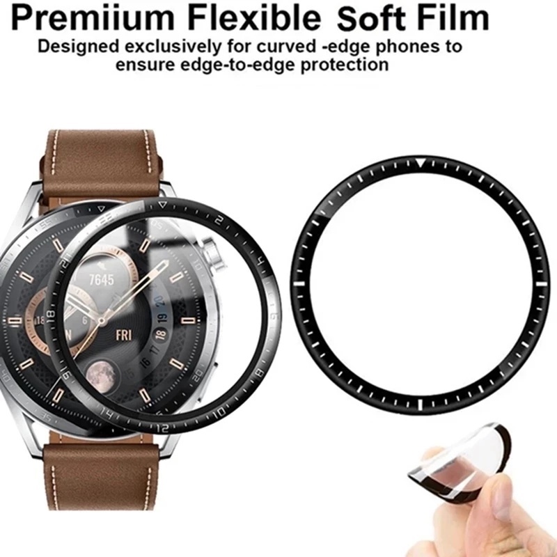 Pelindung Layar Smartwatch Huawei GT3 42MM / 46MM 3D Curved HD Anti Gores / Minyak / Sidik Jari