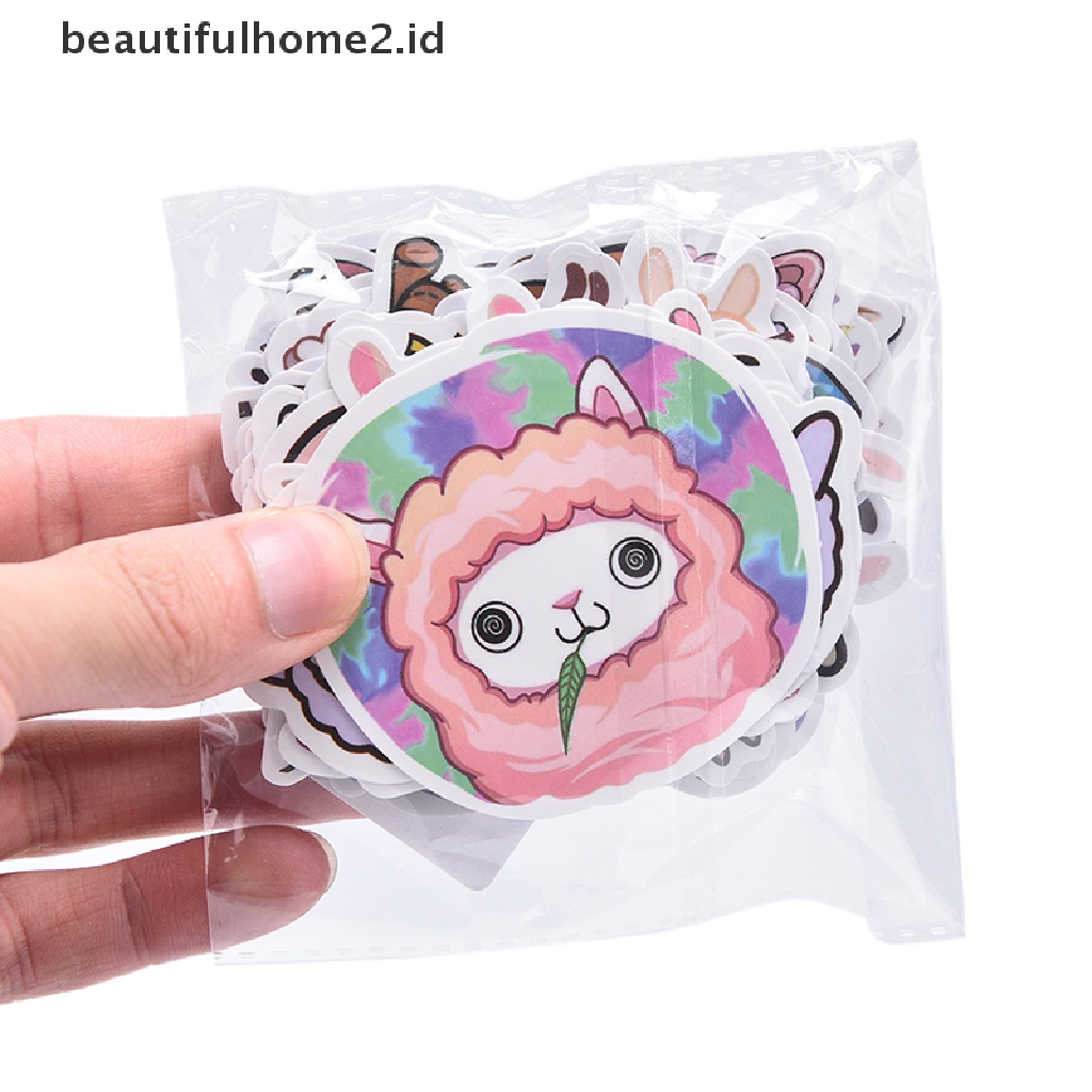 [beautifulhome2.id] 50PCS Llama Alpaca Sticker Animal Stickers Laptop Luggage Skateboard Stickers ID