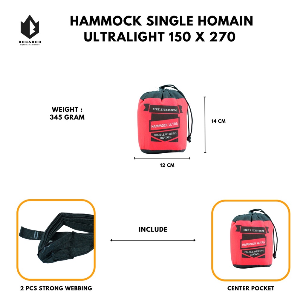 Hammock Hommain single ultralight - Hammock Homain - Hammock Singgle Homain