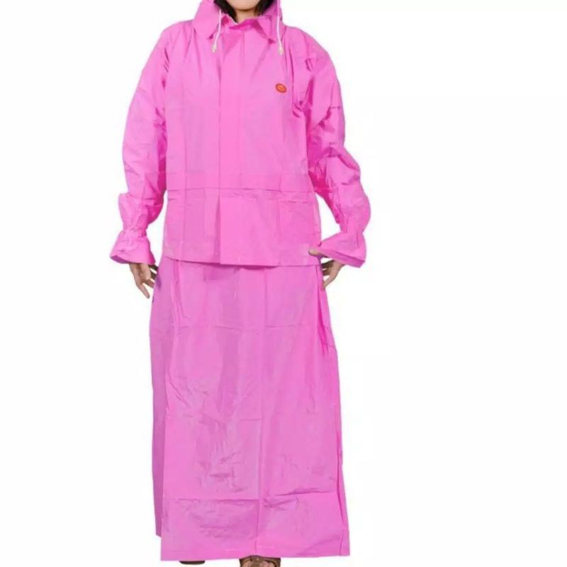 Jas Hujan Rok Wanita Bahan Pvc Mantel Jaket Hujan Setelan