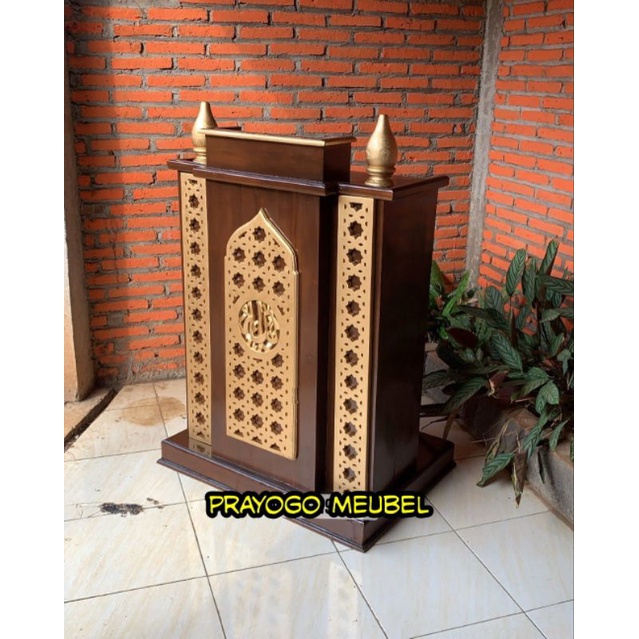 mimbar masjid minimalis jati - mimbar podium - mimbar khotbah murah minimalis jati