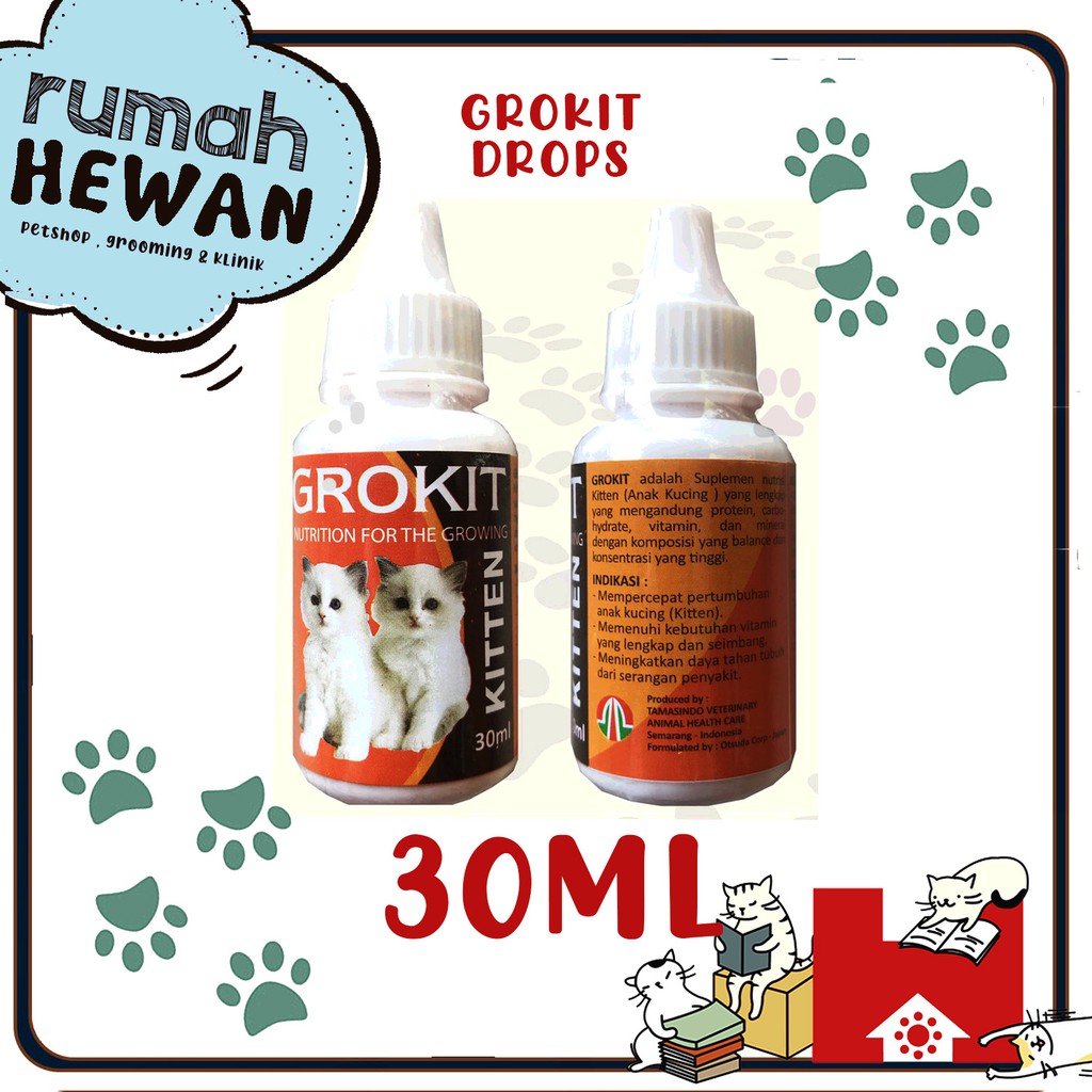 Grokit kitten 30ml - Obat nutrisi vitamin pertumbuhan anak kucing