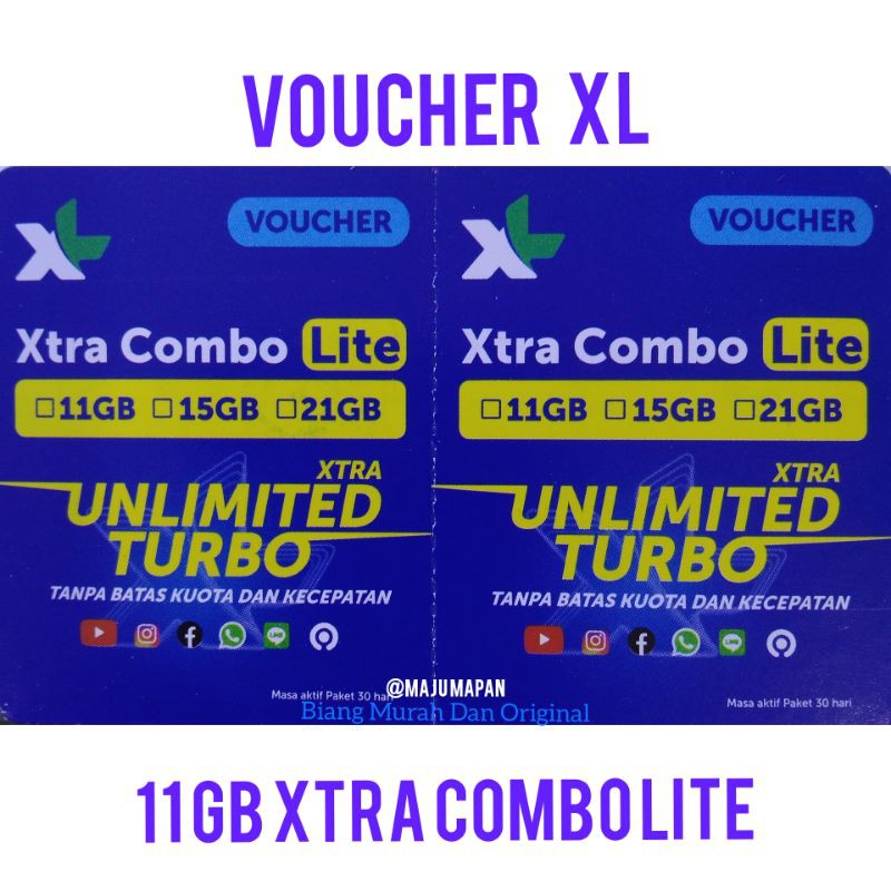 VOUCHER PAKET DATA XL 11GB XTRA COMBO LITE