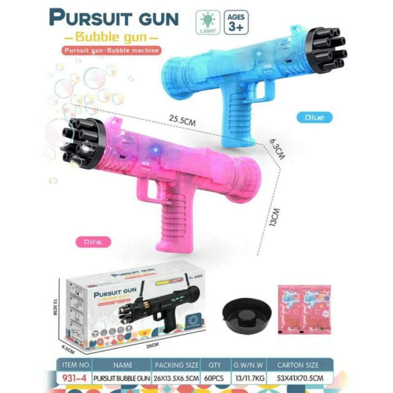 Mainan Anak Bubble Gun Tembakan Pistol Gelembung Busa Gatling Electric