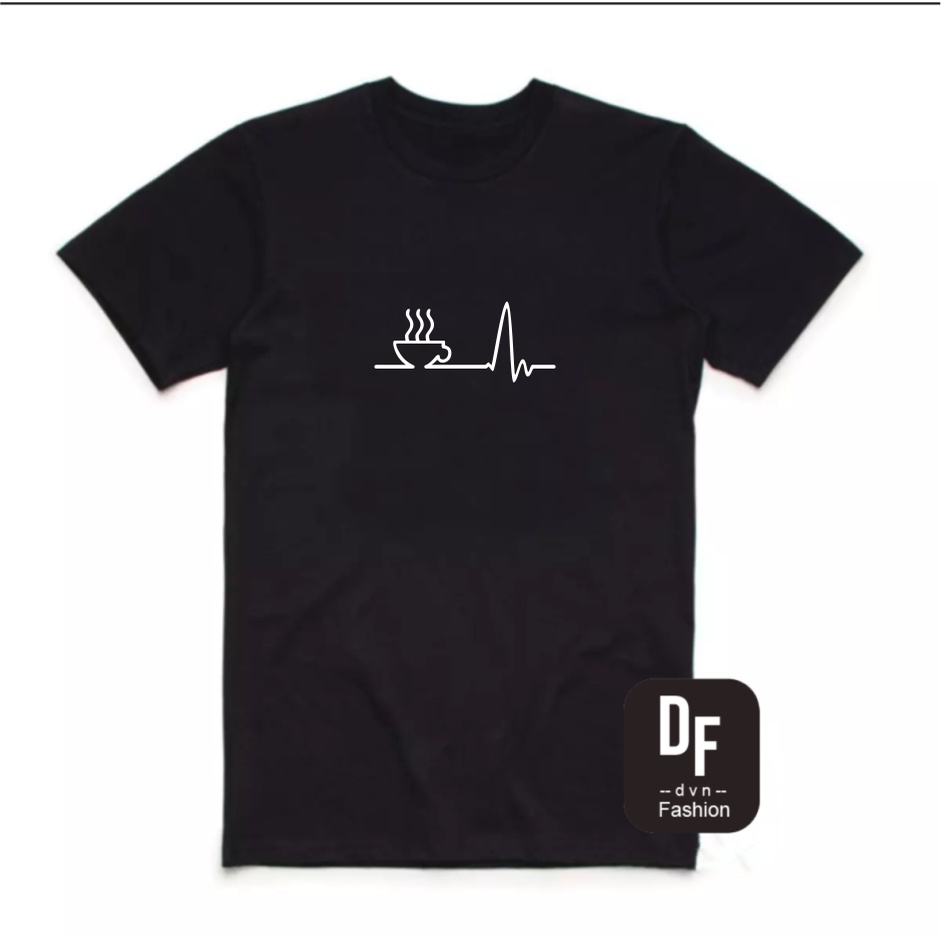 Kaos DF - Kaos Distro Pria Wanita KOPI DETAK JANTUNG Cotton Combed 30s (S-XXL) Kaos Tulisan Lucu / K